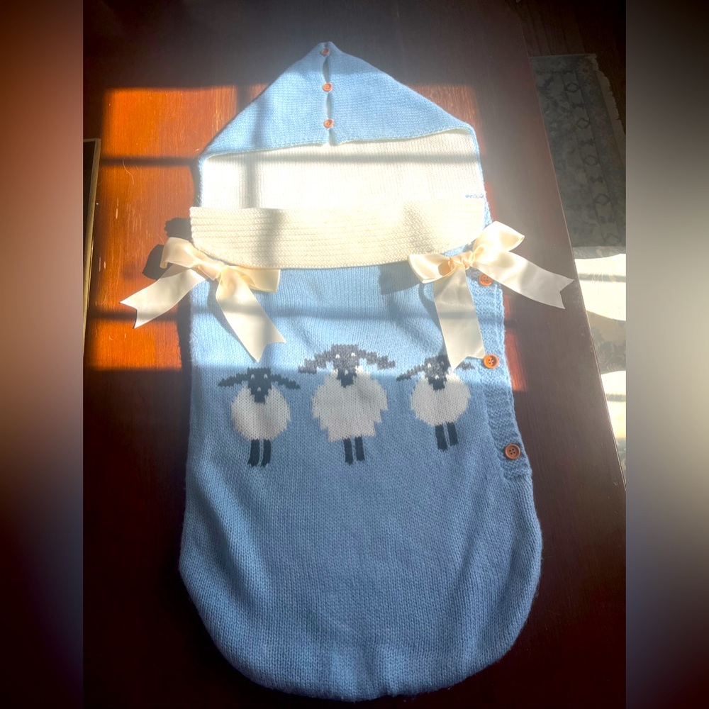 Infant knit swaddle blanket stroller wrap